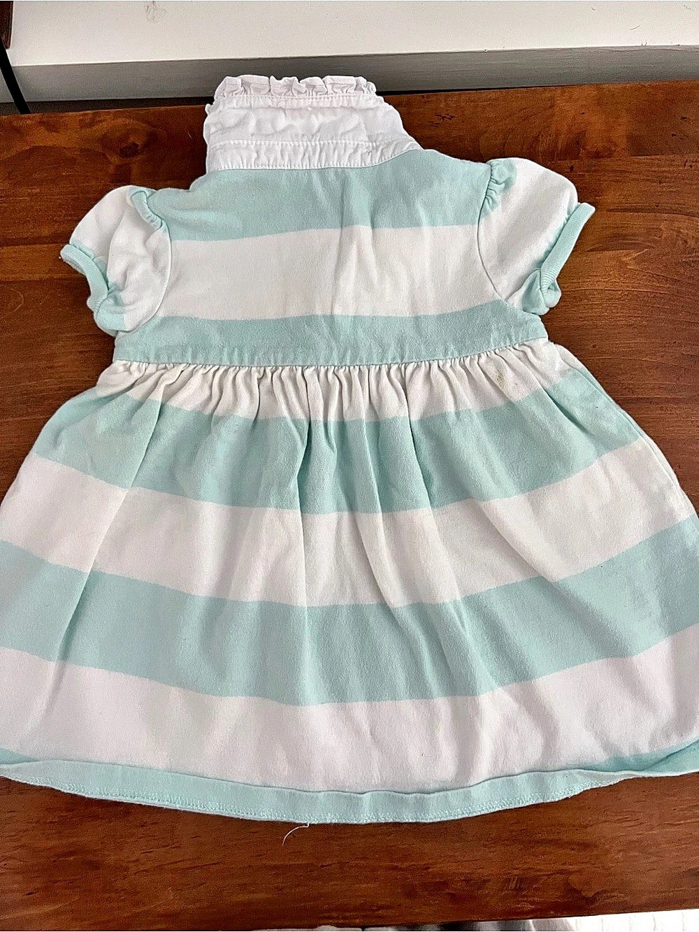 Ralph Lauren Striped Cotton Mesh Polo Dress Blue & White 9M